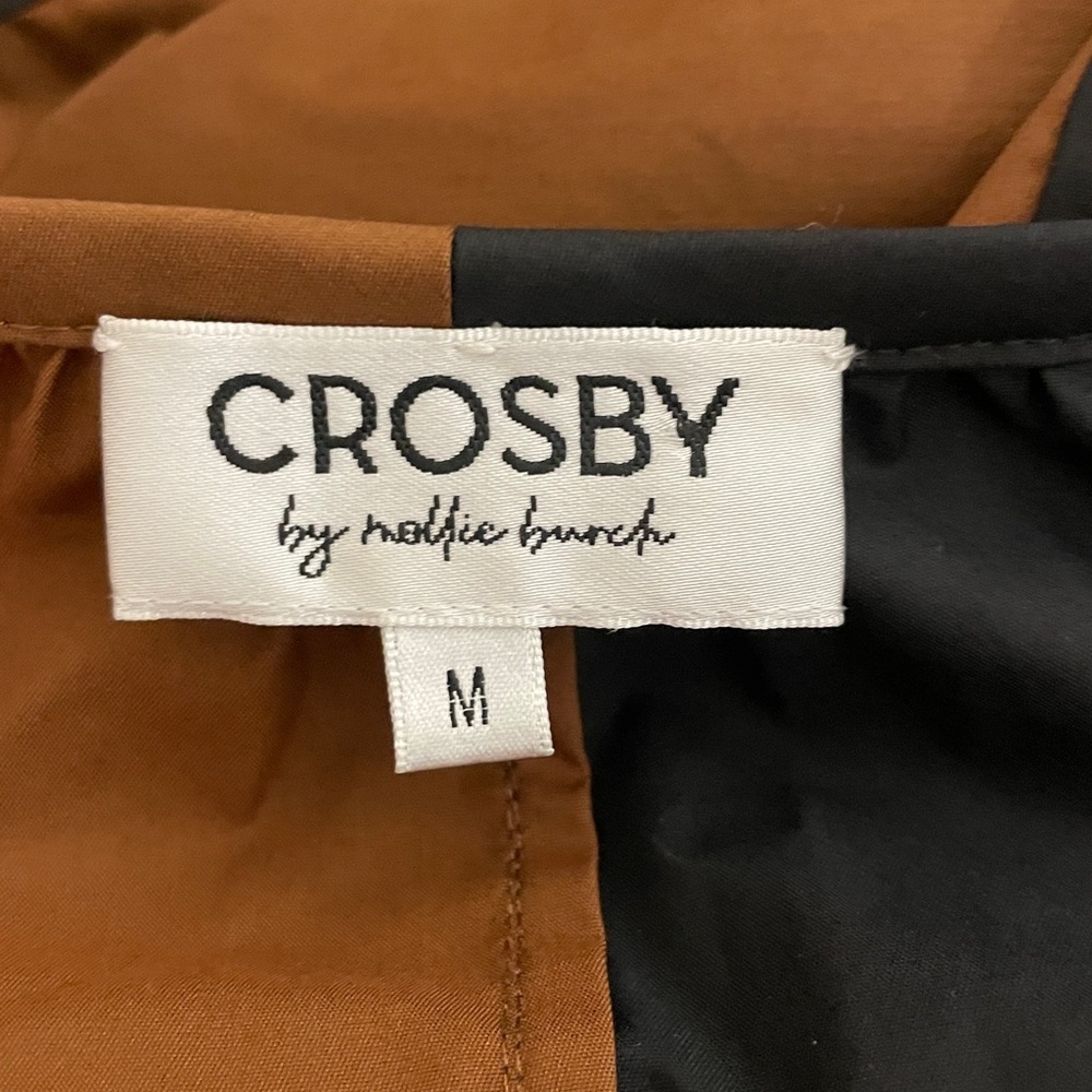 CROSBY by Mollie Burch Black and Brown Long Sleeve Dress Medium Mini - Picture 5 of 6